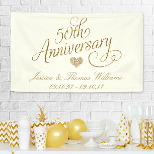 50ste gouden huwelijksjubileum spandoek
