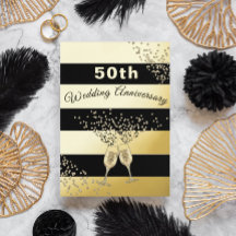 50ste gouden huwelijksjubileum Zwart Chic Elegant