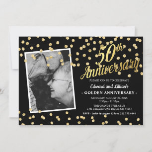 50ste gouden huwelijksjubileumfeest kaart