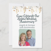50ste gouden huwelijksjubileumfeestviering kaart (Voorkant)