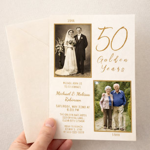 50ste Gouden Jaren Foto Jubileum Magnetische Uitnodiging