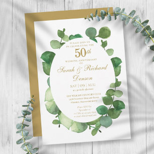 50ste gouden jubileum Eucalyptus Boho groen Kaart
