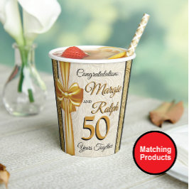 50ste Gouden Jubileum Trouwfeest Papieren Bekers