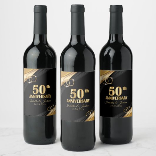 50ste Gouden Jubileum  Wijn Etiket (Flessen)