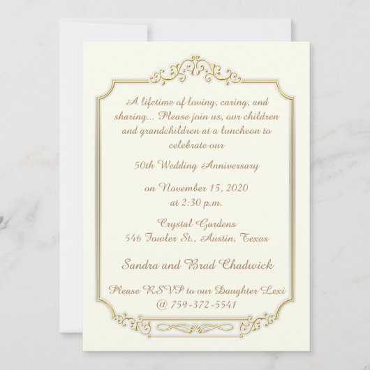 50ste gouden jubileumviering kaart (Voorkant)