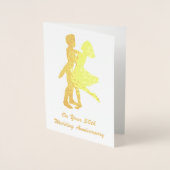 50ste (gouden) trouwdag - Persoonlijk Folie Kaarten (Voorkant)