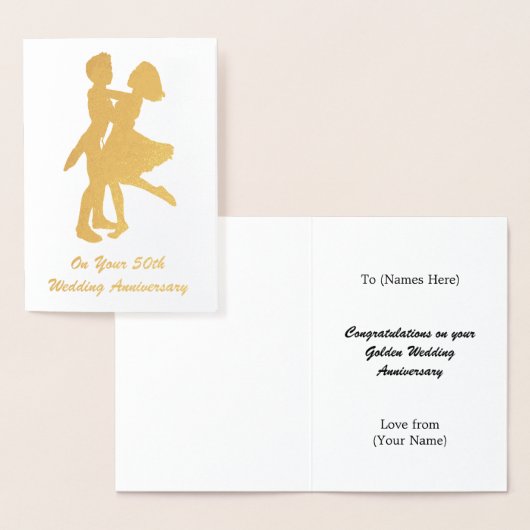 50ste (gouden) trouwdag - Persoonlijk Folie Kaarten (Display)