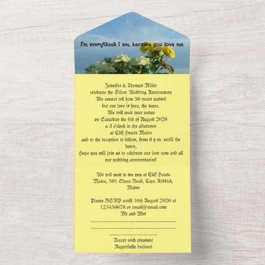 50ste Gouden Verjaardag Uitnodiging Motto (Binnen)