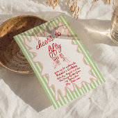 50ste Hand Getrokken Kleurrijke Strepen Vijftig Ve Kaart