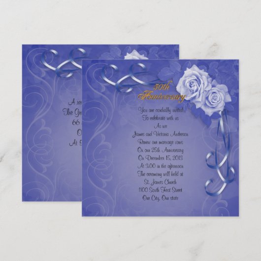 50ste herdenkingsdag van het huwelijk: hernieuwing kaart (Voorkant / Achterkant)