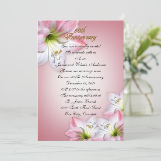 50ste herdenkingsdag van het huwelijk: hernieuwing kaart (Staand voorkant)