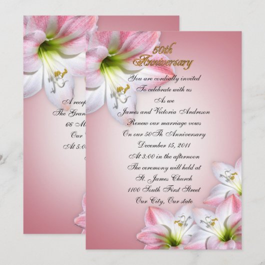 50ste herdenkingsdag van het huwelijk: hernieuwing kaart (Voorkant / Achterkant)