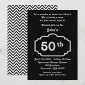 50ste, het man van de verjaardag, man van deel, zw kaart (Voorkant / Achterkant)