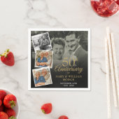 50ste huwelijksjubileum 4 foto collage servet (Insitu)