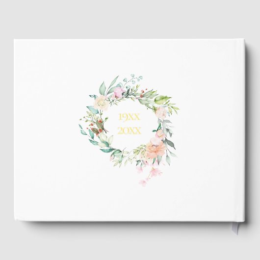 50ste huwelijksjubileum bloemenslingers gastenboek (Achterkant)