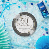 50ste huwelijksjubileum bloemstuk papieren bordje (Feest)