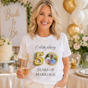 50ste huwelijksjubileum foto goud t-shirt