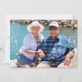 50ste huwelijksjubileum Foto Gouden Confetti Famil Kaart (Voorkant)