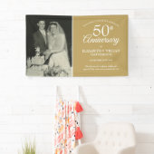 50ste Huwelijksjubileum Foto Gouden Welkom Spandoek (Insitu)