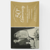 50ste Huwelijksjubileum Foto Gouden Welkom Spandoek (Verticaal)