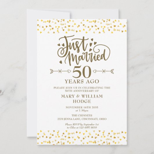 50ste Huwelijksjubileum Foto Kaart (Voorkant)