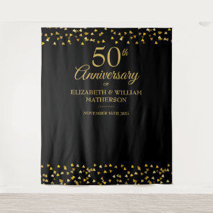 50ste huwelijksjubileum Fotocabine Achtergrond Wandkleed