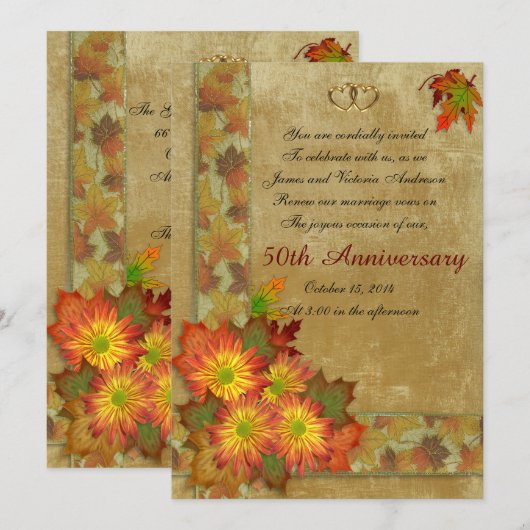 50ste huwelijksjubileum geloften vernieuwing roze  kaart (Voorkant / Achterkant)