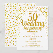 50ste huwelijksjubileum - Goud & Wit Kaart (Voorkant / Achterkant)