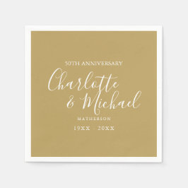 50ste huwelijksjubileum Gouden handtekening script Servet