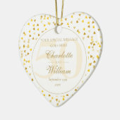 50ste huwelijksjubileum gouden hartenmonogram keramisch ornament (Links)