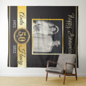 50ste huwelijksjubileum gouden jubileum foto wandkleed (In Situ (horizontaal))