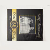 50ste huwelijksjubileum gouden jubileum foto wandkleed (Voorkant (horizontaal))