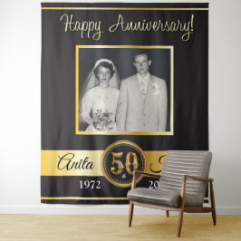 50ste huwelijksjubileum gouden jubileum foto wandkleed