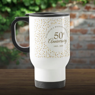 50ste huwelijksjubileum Gouden Liefdesharten Reisbeker