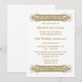 50ste huwelijksjubileum Gouden Rol Uitnodiging Fee (Voorkant / Achterkant)