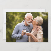 50ste huwelijksjubileum Gouden Script Bloem Foto Kaart (Achterkant)