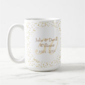 50ste huwelijksjubileum gouden stof confetti koffiemok (Links)