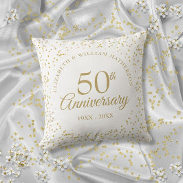 50ste huwelijksjubileum gouden stof confetti kussen
