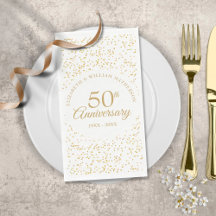 50ste huwelijksjubileum gouden stof confetti