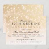 50ste huwelijksjubileum Gouden Vonk Lichtjes Kaart (Voorkant / Achterkant)