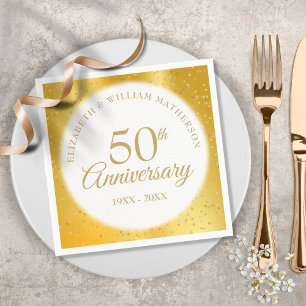 50ste huwelijksjubileum goudstof folie servet
