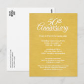 50ste huwelijksjubileum grote afdruk goud briefkaart (Voorkant / Achterkant)