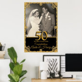 50ste huwelijksjubileum hangende poster (Thuiskantoor)