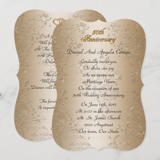 50ste huwelijksjubileum hernieuwing van geloften g kaart (Voorkant / Achterkant)