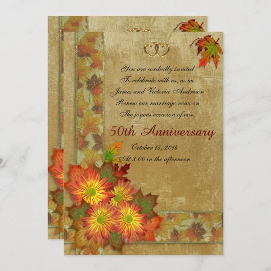 50ste huwelijksjubileum hernieuwing van geloften r kaart (Voorkant / Achterkant)