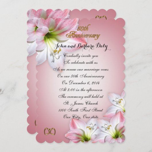 50ste huwelijksjubileum hernieuwing van huwelijksg kaart (Voorkant / Achterkant)