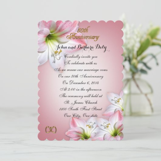 50ste huwelijksjubileum hernieuwing van huwelijksg kaart (Staand voorkant)