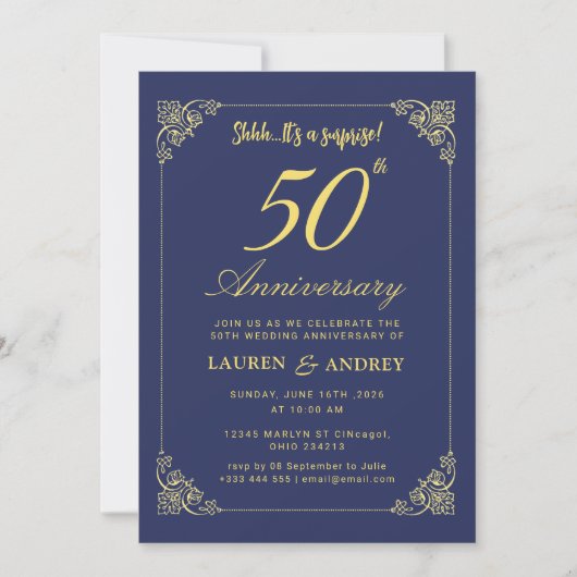 50ste huwelijksjubileum kaart (Voorkant)