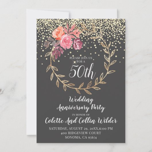 50ste huwelijksjubileum kaart (Voorkant)