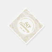 50ste huwelijksjubileum marmer goudstof servet (Hoek)